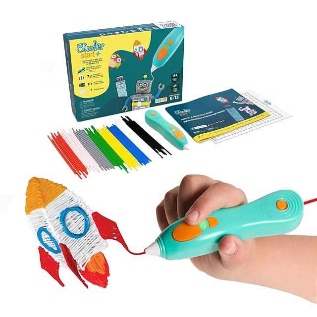 3Doodler Start+ cordless children’s 3D pen with coloured filament strands