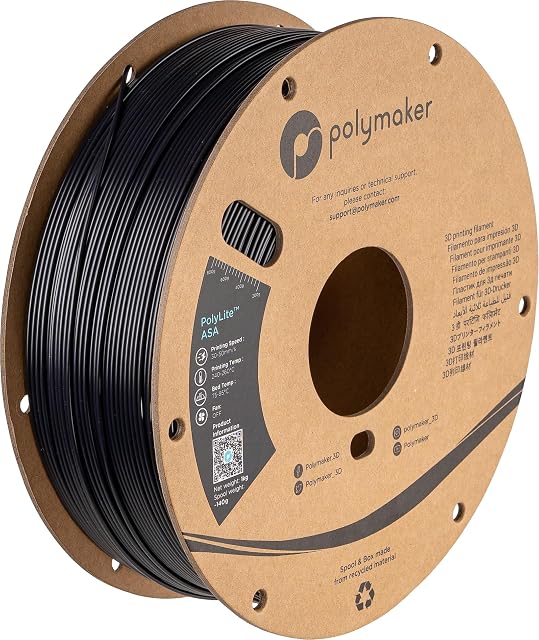 Polymaker PolyLite ASA black filament spool
