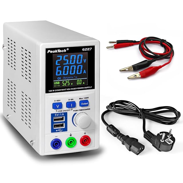 PeakTech 6227 switching bench power supply with LCD display