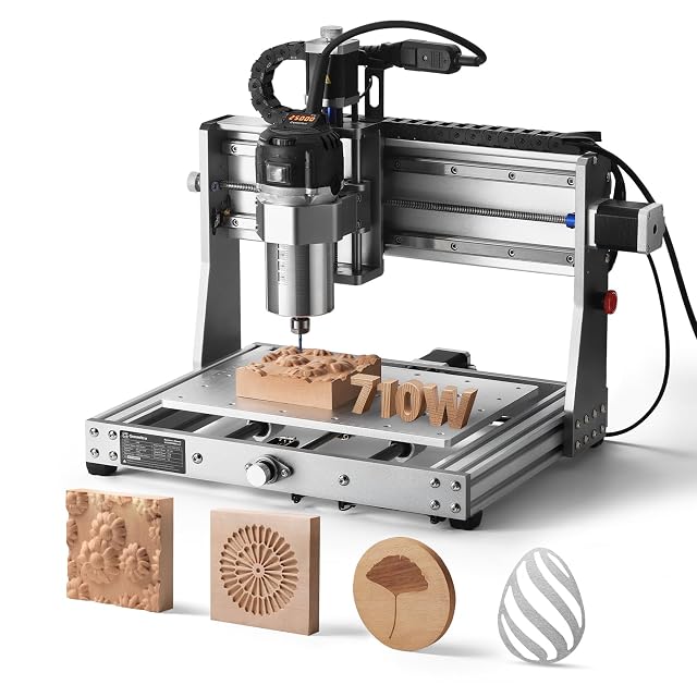 Genmitsu 3020-PRO Ultra all-metal CNC router with a large spindle