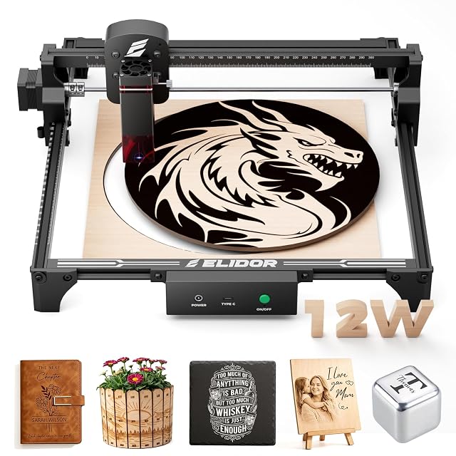 ELIDOR Z6 open-frame diode laser engraver with a square working area