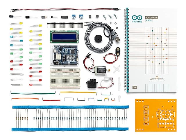 Arduino Starter Kit R4 box with UNO R4 WiFi board and project book
