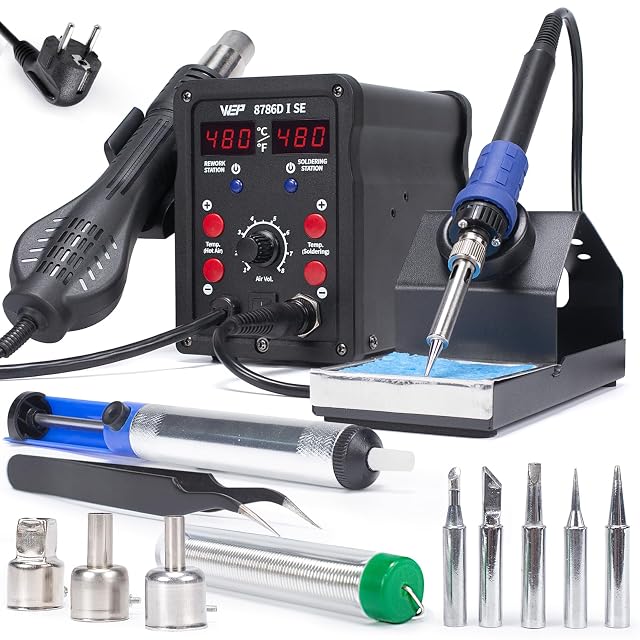 WEP 8786D-I SE 2-in-1 hot air and soldering iron station
