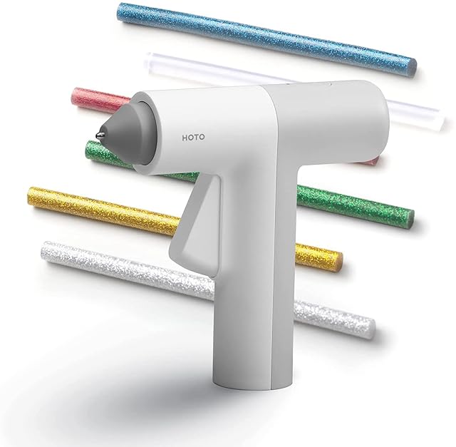 HOTO cordless hot glue gun standing upright