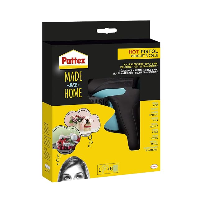 Pattex Made at Home hot glue gun in its retail box