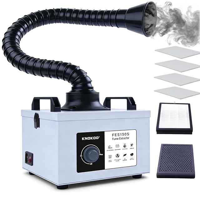KNOKOO FES150S bench fume extractor with an intake arm