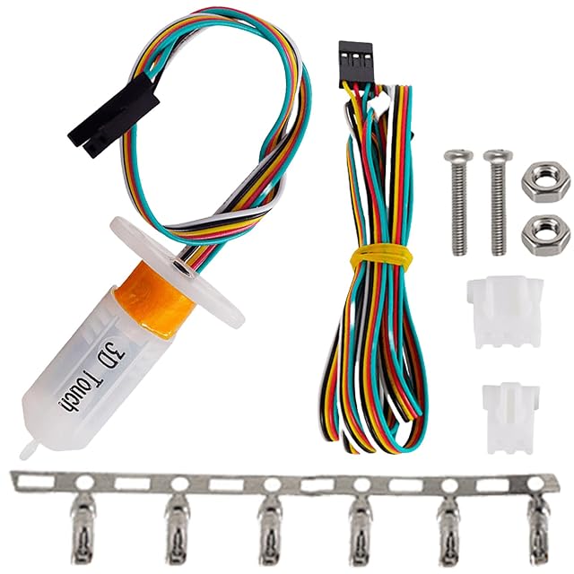 Probe printed 3D Touch with its cable, an extension lead, two screws, two nuts, connector housings and crimp terminals