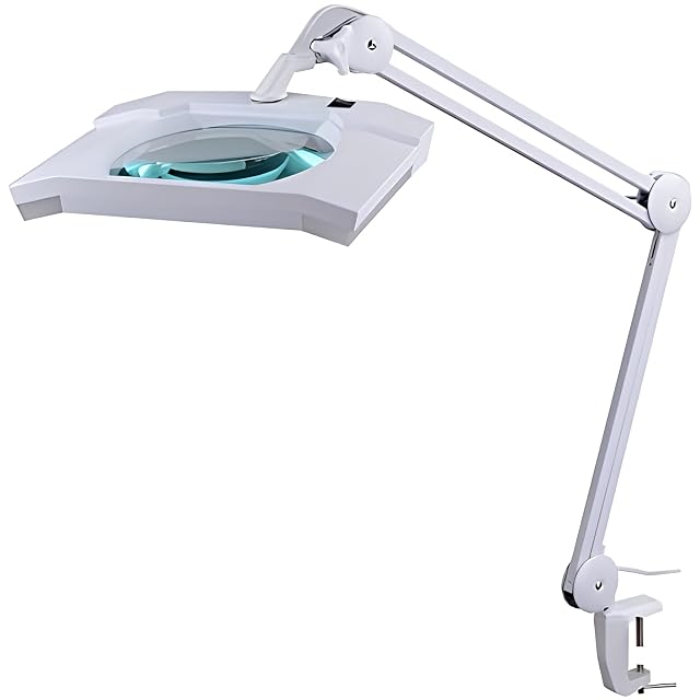 SEMPLIX white magnifier lamp with a large rectangular lens