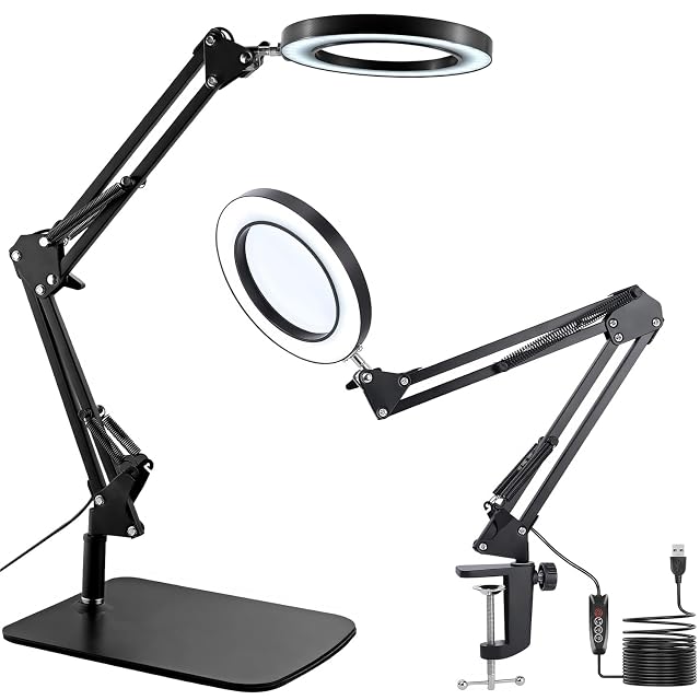 Soobuygoo magnifier lamp with base and clamp options