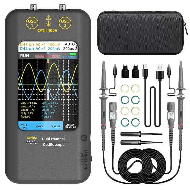 BSIDE O2 handheld two-channel oscilloscope with touchscreen