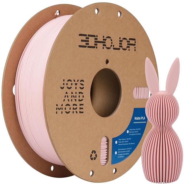 3DHoJor matte PLA filament spool in peach pink