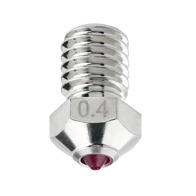 DUROZZLE bright nickel-plated nozzle engraved 0.4 with a red ruby tip