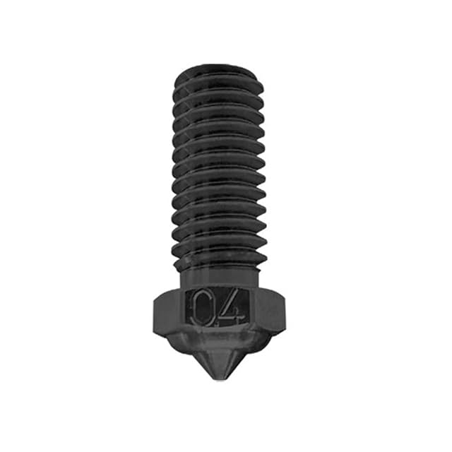 Black nozzle engraved 04 with a long threaded body