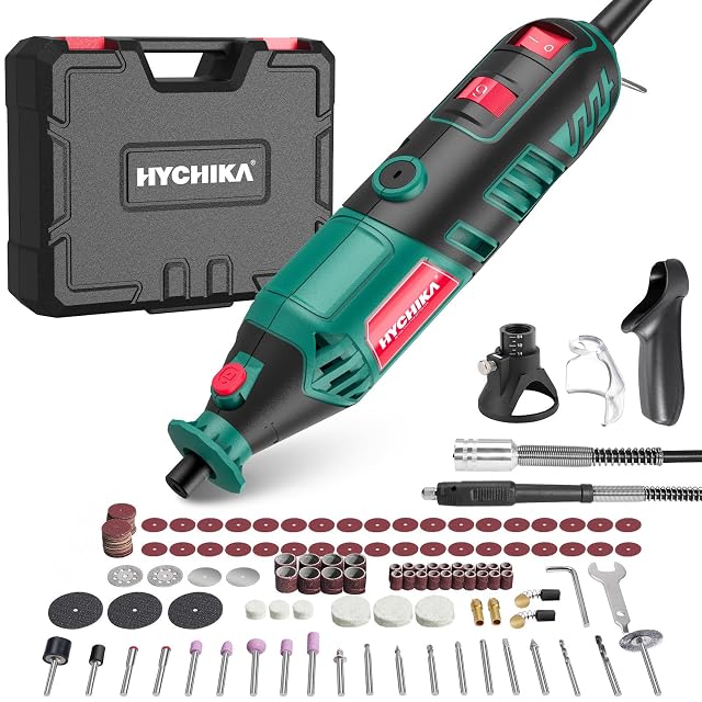 HYCHIKA rotary tool kit with flexible shaft and accessories