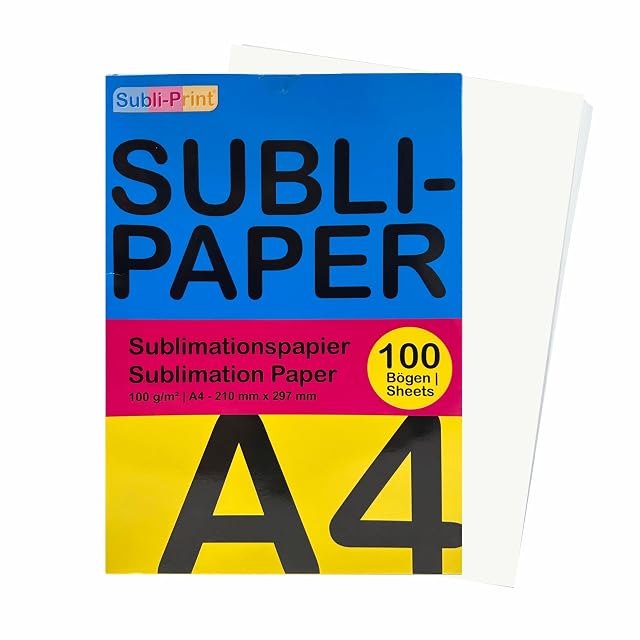 Subli-Print pack labelled Subli-Paper, 100 g/m², A4 210 × 297 mm, 100 sheets