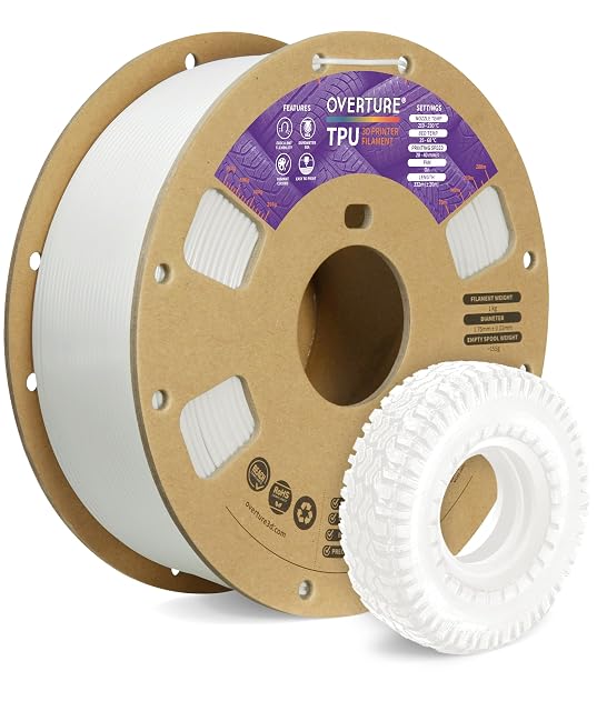 OVERTURE white TPU filament spool