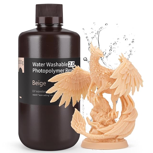 ELEGOO Water Washable Resin 2.0 bottle in beige